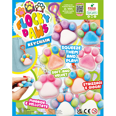 65mm Flocky paws keychain