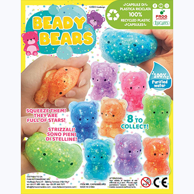 65mm Squeezable beady bears